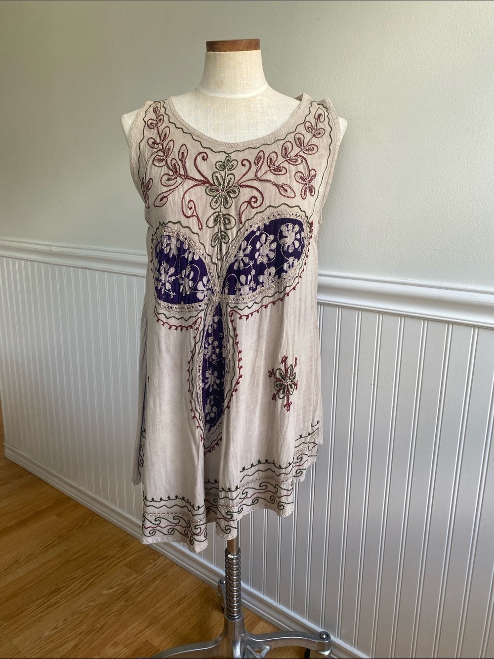 Bohemian Embroidered Asymmetrical Dress